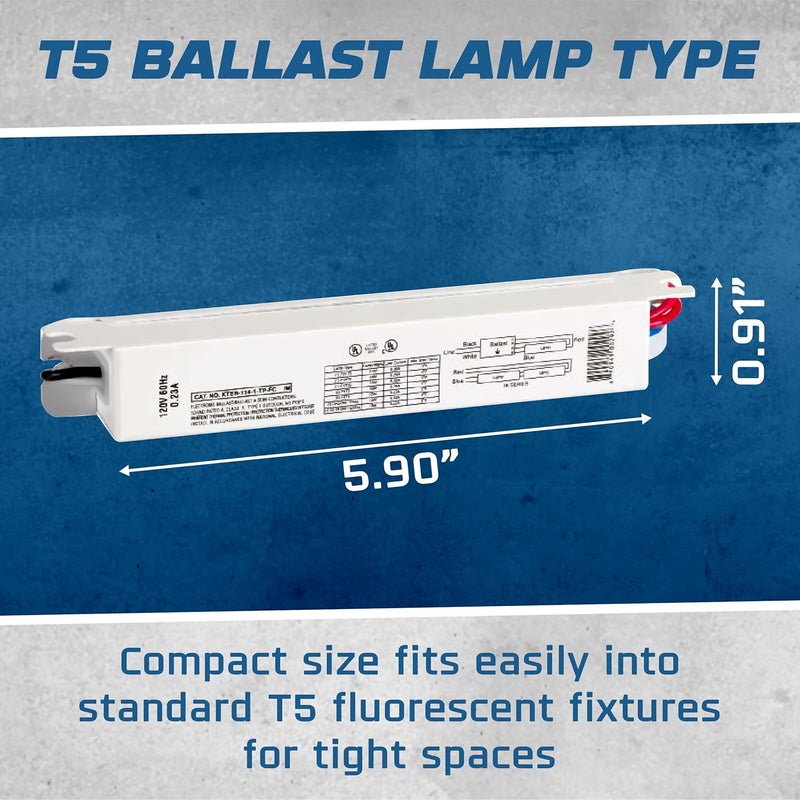 OHLECTRIC Replacement for Keystone KTEB-114-1-TP-FC-MB 1 Lamp T5 Electronic Fluorescent Ballast | 14 Watt, 120V Input with Rapid Start | Finger Case with Mounting Bracket, UL Listed - Image 3